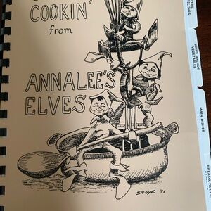 Vtg 1980’s Country Cookin' from Annalee's Elves Spiral Bound Cookbook Rare